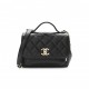 CHANEL CAVIAR QUILTED SMALL BUSINESS AFFINITY FLAP BLACK ROSE GOLD HARDWARE (19*15*7cm)