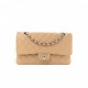 CHANEL CAVIAR QUILTED MEDIUM DOUBLE FLAP BEIGE CLAIR SILVER HARDWARE (25*15*7cm)