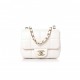 CHANEL LAMBSKIN RESIN CRYSTAL SQUARE QUILTED MINI SQUARE FLAP WHITE ROSE GOLD HARDWARE (17*13*8cm)