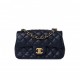 CHANEL CAVIAR QUILTED MINI RECTANGULAR FLAP NAVY GOLD HARDWARE (20.3*12.7*6.4cm)