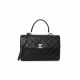 CHANEL LAMBSKIN QUILTED MEDIUM TRENDY CC FLAP DUAL HANDLE BAG BLACK ROSE GOLD HARDWARE  (29*19*9cm)