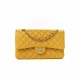 CHANEL CAVIAR QUILTED MEDIUM DOUBLE FLAP YELLOW (25*15*6cm)