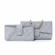 CHANEL CAVIAR QUILTED PHONE HOLDER WALLET ON REMOVABLE CHAIN GREY ROSE GOLD HARDWARE (20*12*4cm)