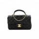 CHANEL CAVIAR QUILTED MINI TOP HANDLE RECTANGULAR FLAP BLACK GOLD HARDWARE (20*12*7cm)