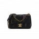 CHANEL DENIM QUILTED DENIM MOOD MINI RECTANGULAR FLAP BLACK MULTICOLOR GOLD HARDWARE (21*13*7cm)