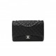 CHANEL CAVIAR QUILTED MAXI DOUBLE FLAP BLACK SILVER HARDWARE (33*24*9cm)