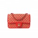 CHANEL RAFFIA JUTE STRIPED SMALL URBAN JUNGLE SINGLE FLAP RED ROSE GOLD HARDWARE (21*13*7cm)