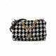 CHANEL TWEED QUILTED MAXI CHANEL 19 FLAP BLACK ECRU WHITE GOLD HARDWARE (36*22*11cm)