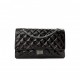 CHANEL PATENT QUILTED 2.55 REISSUE 227 FLAP PRUNE SILVER HARDWARE (30*19*10cm)