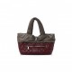 CHANEL LAMBSKIN QUILTED SMALL COCO COCOON REVERSIBLE TOTE GREY BURGUNDY (30*22*18cm)