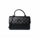 CHANEL LAMBSKIN QUILTED MEDIUM TRENDY CC FLAP DUAL HANDLE BAG SO BLACK BLACK HARDWARE  (30*20*10cm)