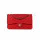 CHANEL CAVIAR QUILTED MEDIUM DOUBLE FLAP RED ROSE GOLD HARDWARE (25*15*6cm)