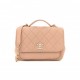 CHANEL CAVIAR QUILTED MEDIUM BUSINESS AFFINITY FLAP BEIGE GOLD HARDWARE (22*16*7cm)