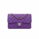 CHANEL CAVIAR QUILTED SMALL DOUBLE FLAP DARK PURPLE ROSE GOLD HARDWARE (23*14*6cm)