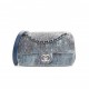 CHANEL SEQUIN MINI WATERFALL FLAP LIGHT BLUE  (23*14*5cm)