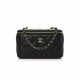 CHANEL LAMBSKIN QUILTED PEARL CRUSH SMALL VANITY CASE WITH CHAIN BLACK ROSE GOLD HARDWARE (17*10*8cm)