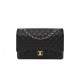 CHANEL CAVIAR QUILTED MAXI DOUBLE FLAP BLACK GOLD HARDWARE (33*22*10cm)