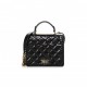 CHANEL GLAZED CALFSKIN QUILTED RITA TOP HANDLE FLAP BLACK (21*18*8cm)