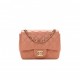 CHANEL LAMBSKIN QUILTED MINI SQUARE FLAP BROWN ROSE GOLD HARDWARE (20*15*8cm)