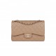 CHANEL JUMBO CLASSIC DOUBLE FLAP BAG DARK BEIGE CAVIAR GOLD HARDWARE (30*20*9cm)