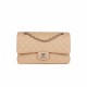 CHANEL MEDIUM CLASSIC DOUBLE FLAP BAG BEIGE CAVIAR SILVER HARDWARE (25*15*7cm)