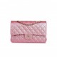 CHANEL MEDIUM CLASSIC DOUBLE FLAP BAG ROSE IRIDESCENT CAVIAR LIGHT GOLD HARDWARE (25*15*7cm)