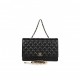 CHANEL FANTASY PEARLS LARGE EVENING FLAP BAG BLACK LAMBSKIN LIGHT GOLD HARDWARE (25*15*8cm)