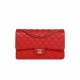 CHANEL MEDIUM CLASSIC DOUBLE FLAP BAG RED CAVIAR LIGHT GOLD HARDWARE (25.5*15.5*6.5cm)