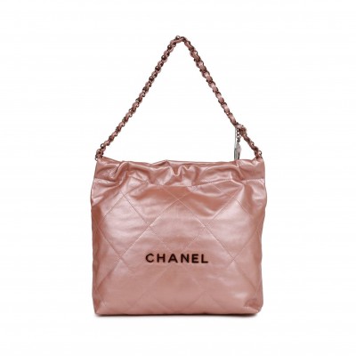 CHANEL SMALL 22 BAG COPPER CALFSKIN ROSE GOLD HARDWARE (30*28*8cm)