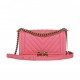 CHANEL MEDIUM BOY BAG PINK CHEVRON CAVIAR LIGHT GOLD HARDWARE (25*15*9cm)