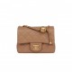 CHANEL PEARL CRUSH MINI SQUARE FLAP BAG BEIGE LAMBSKIN ANTIQUE GOLD HARDWARE (17*14*8cm)