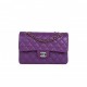 CHANEL SMALL CLASSIC DOUBLE FLAP PURPLE CAVIAR LIGHT GOLD HARDWARE (23*13*6cm)