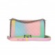 CHANEL MEDIUM BOY BAG RAINBOW CAVIAR SILVER HARDWARE (25*15*9cm)