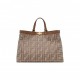 FENDI X-TOTE - BROWN HOUNDSTOOTH WOOL SHOPPER WITH FF EMBROIDERY 8BH374AKRZF1IRG (41*29.5*16cm)