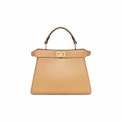 FENDI PEEKABOO ISEEU PETITE - BEIGE PADDED NAPPA LEATHER BAG 8BN335ABVEF15KR (20*15.5*11cm)