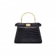 FENDI PEEKABOO ISEEU PETITE - BLACK CROCODILE PATTERN LEATHER 8BN335ALZ0F0KUR (20*15.5*11cm)