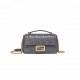 FENDI BAGUETTE CHAIN MIDI - DARK GRAY LEATHER BAG 8BR793AH9CF1IV7 (24*14.5*7cm)