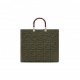 FENDI SUNSHINE MEDIUM - GREEN FF FABRIC SHOPPER 8BH386AHWCF0GVX (35*31*17cm)