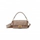 FENDI BAGUETTE - BROWN HOUNDSTOOTH WOOL BAG WITH FF EMBROIDERY 8BR600AKRZF1IRG (27*15*6cm)