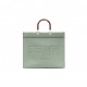 FENDI SUNSHINE LARGE - MINT GREEN FULL GRAIN LEATHER SHOPPER 8BH372ALFYF1HZM (40.5*35*21.5cm)