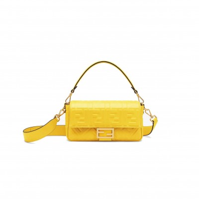 FENDI BAGUETTE - YELLOW NAPPA LEATHER BAG 8BR600A72VF18MG (27*15*6cm)