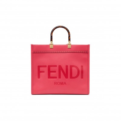 FENDI SUNSHINE MEDIUM - FUCHSIA LEATHER SHOPPER 8BH386ABVLF1HB7 (35*31*17cm)