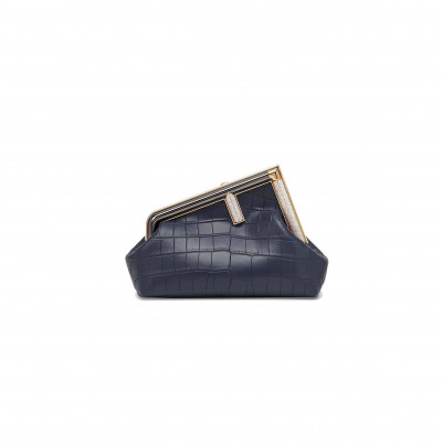 FENDI FIRST SMALL - DARK BLUE CROCODILE BAG 8BP129ALMVF1J61 (26*18*9.5cm)