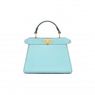 FENDI PEEKABOO ISEEU PETITE - TURQUOISE PADDED NAPPA LEATHER 8BN335ABVEF1JTX (20*15.5*11cm)