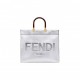 FENDI SUNSHINE MEDIUM - SILVER LAMINATED LEATHER SHOPPER 8BH386AJH7F0RXT (35*31*17cm)