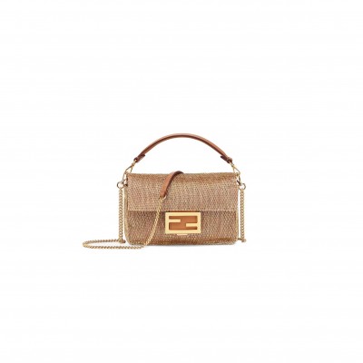 FENDI BAGUETTE - BROWN LEATHER BAG 8BS017A9PWF1A46 (19*11.5*4cm)