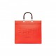 FENDI SUNSHINE MEDIUM - RED FULL GRAIN LEATHER SHOPPER 8BH386ALFYF0H46 (35*31*17cm)