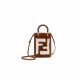 FENDI MINI SUNSHINE SHOPPER - BROWN SHEEPSKIN MINI-BAG WITH INLAY 8BS051AL9YF1HZH (18*13*6.5cm)