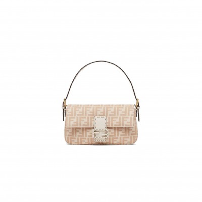 FENDI BAGUETTE 1997 - BEIGE FF WOOL BAG 8BR792AH9EF1FEM (28*13.5*6cm)