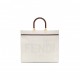 FENDI SUNSHINE MEDIUM - WHITE CANVAS SHOPPER 8BH386AKBSF1HOC (35*31*17cm)